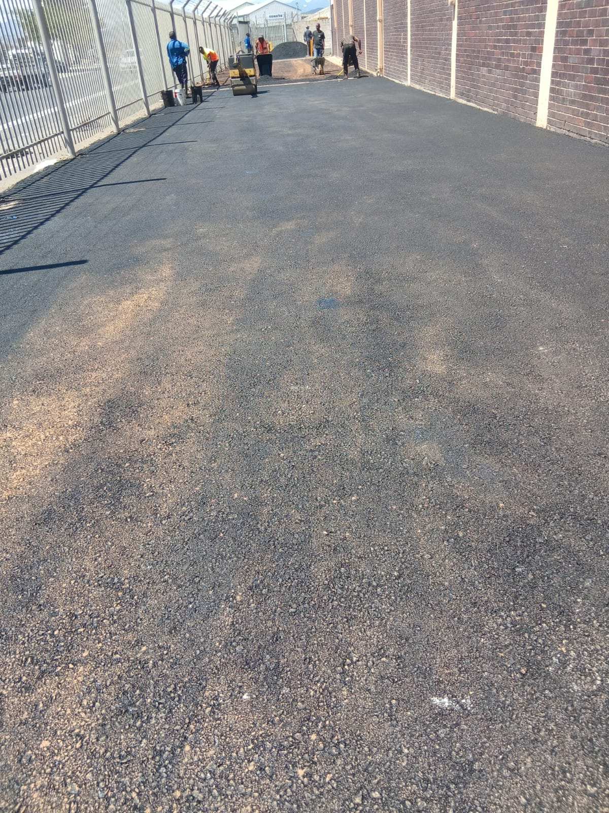 Close-up of asphalt surface texture