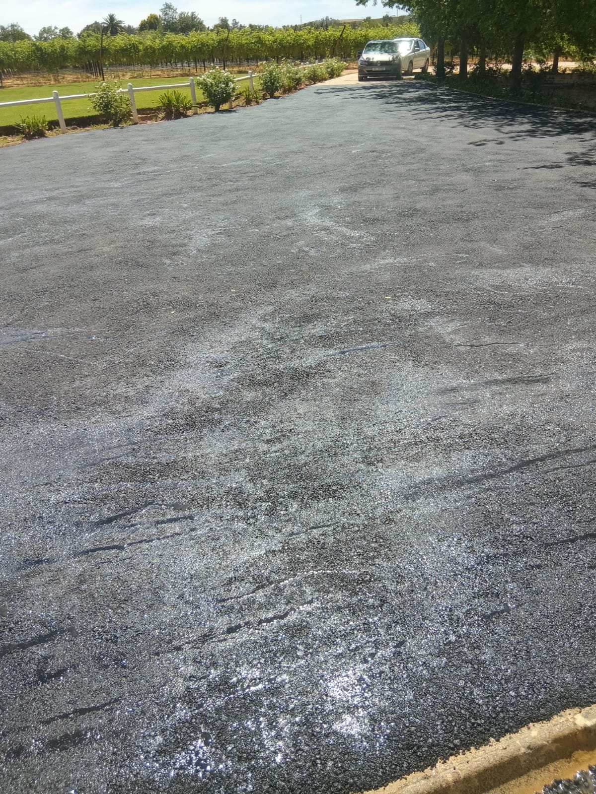 Detail of a finished asphalt surface