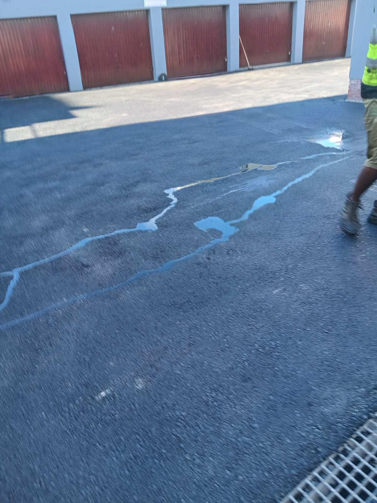Close view of a new asphalt surface on site